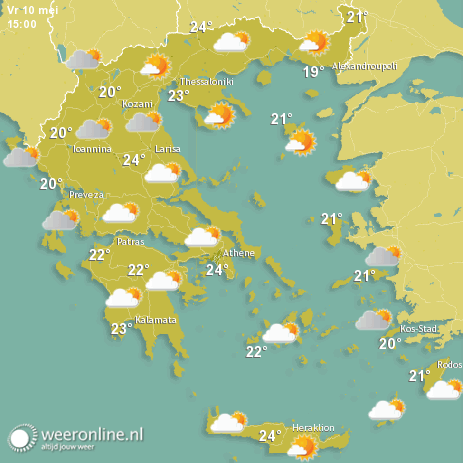 Weerkaart Griekenland